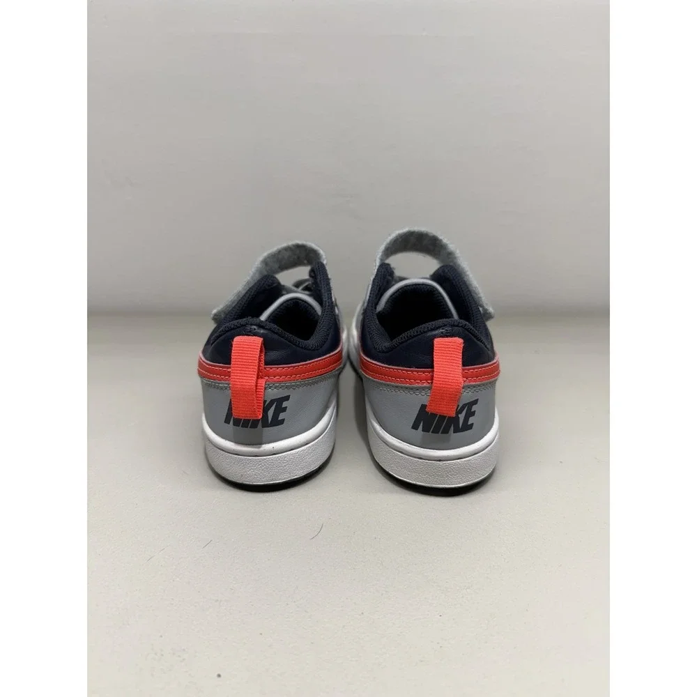 Nike Court Borough Low Recraft Smoke Grey/Bright Crimson DV5457 003 Kids Sz 1.5
